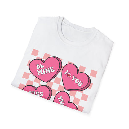 Charming Retro Valentine's Day T-Shirt | Sweet Conversation Hearts Love Tee | Adorable Be Mine Couple Gift