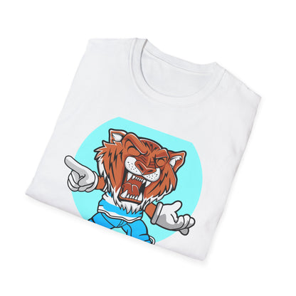 Rad Roaring Tiger Skateboard T-Shirt | Fierce Skater Mascot Graphic Tee for Extreme Style