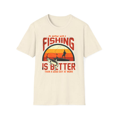Hilarious "Bad Day Fishing" T-Shirt - Epic Angler Gift for Men & Women | Retro Sunset Bass Fishing Tee