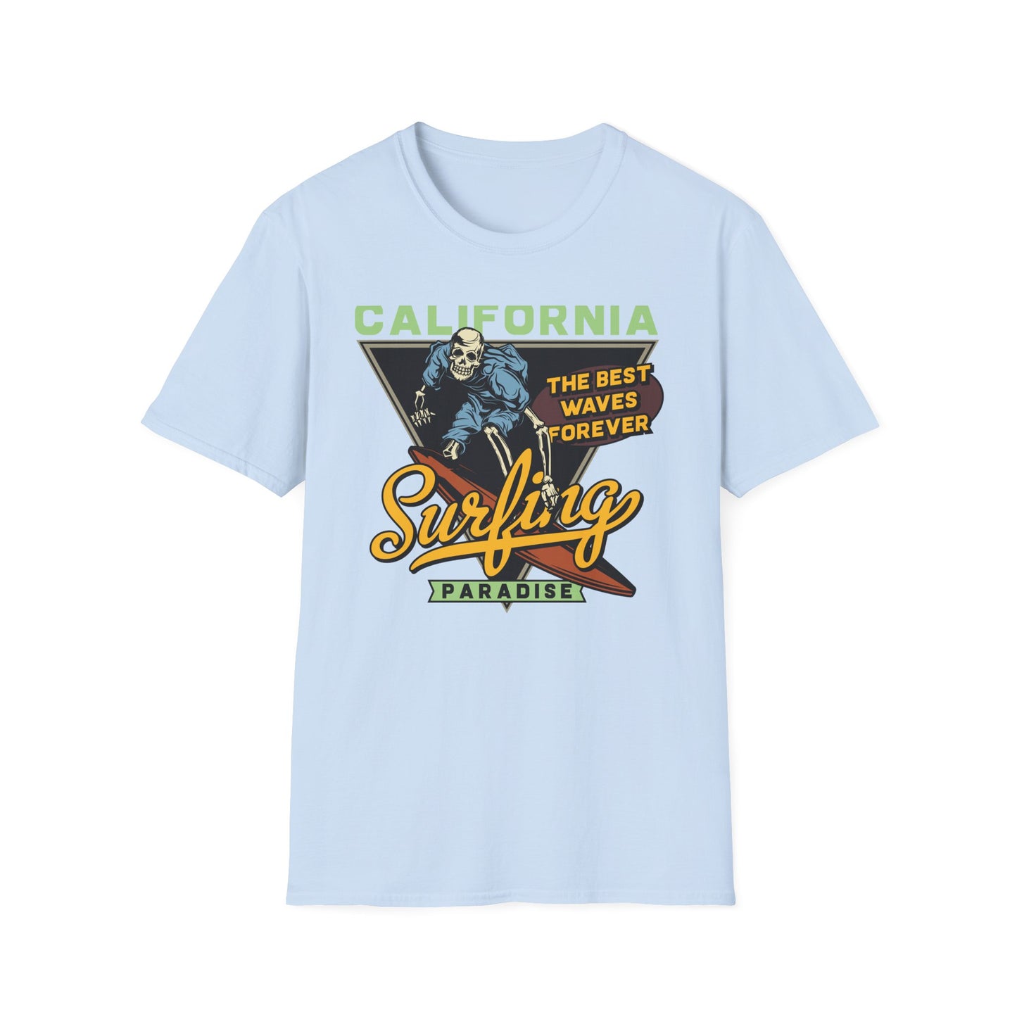 Rad Vintage California Skeleton Surfer T-Shirt - Ultimate Waves Paradise Tee