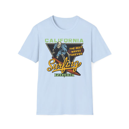 Rad Vintage California Skeleton Surfer T-Shirt - Ultimate Waves Paradise Tee