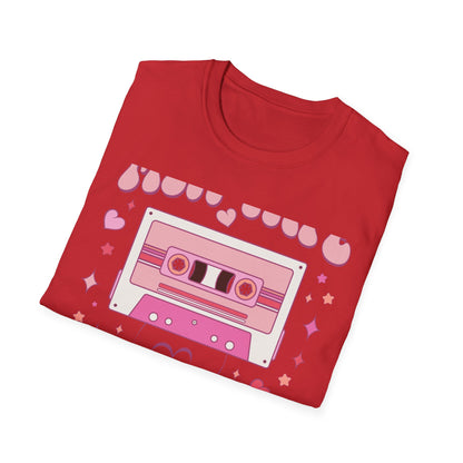 Groovy Mix Tape Love Songs T-Shirt | Retro Cassette Music Lover Tee | Sweet Vintage Valentine's Day Gift