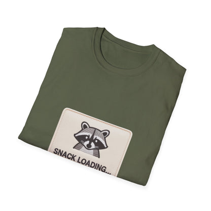 Awesome 'Snack Loading' Raccoon T-Shirt - Funny Animal Humor Tee for Foodies, Gamers & Hungry Souls!
