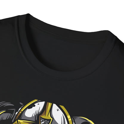 Majestic Viking T-Shirt: Legendary Norse Warrior with Golden Horned Helmet & Braided Beard - Epic Men's Tee Gift