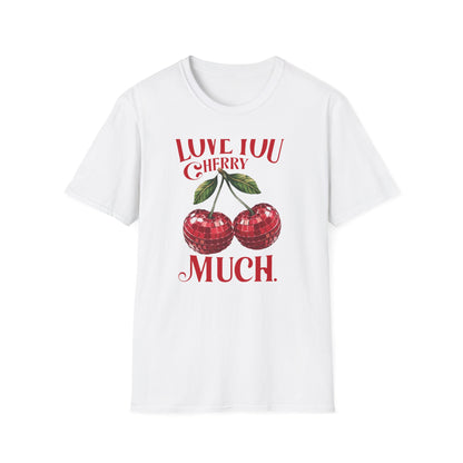 Sparkling Disco Cherry Love T-Shirt | 'Love You Cherry Much' Punny Tee | Retro Valentine's Gift | Unique Graphic Tee