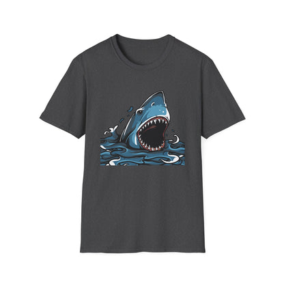 Fierce Great White Shark Attack T-Shirt | Epic Ocean Predator Tee for Marine Life Lovers | Bold & Dynamic Graphic Apparel