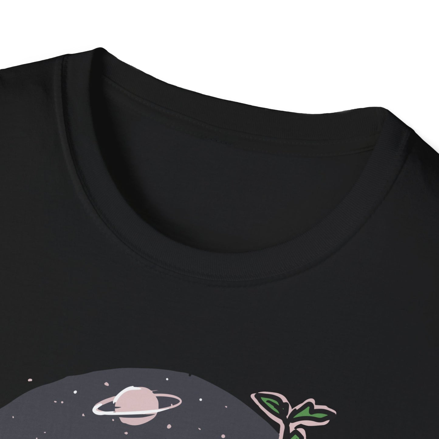 Stunning Cosmic Bloom Astronaut Helmet T-Shirt | Unique Space Plant Growth & Nature Inspired Sci-Fi Art Tee