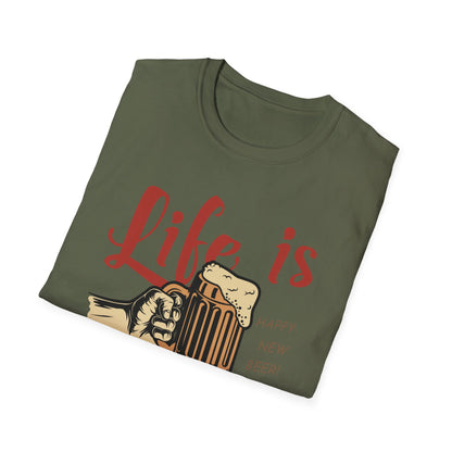 Life is BREWTIFUL Beer Lover T-Shirt - Funny Craft Beer Graphic Tee for Men & Women | Happy New Beer Gift