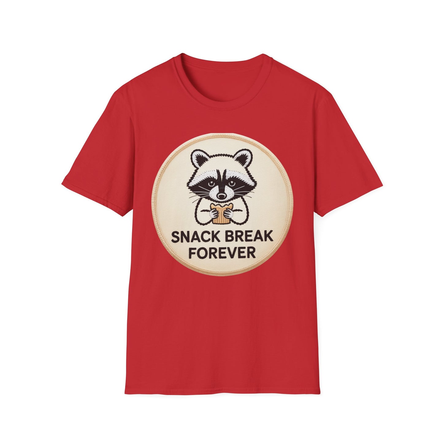 Hilarious Raccoon Snack Break Forever T-Shirt - Cute Foodie Animal Lover Tee | Trendy & Comfy Graphic Top