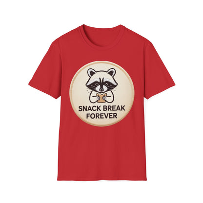 Hilarious Raccoon Snack Break Forever T-Shirt - Cute Foodie Animal Lover Tee | Trendy & Comfy Graphic Top