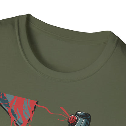 Expressive Graffiti Love T-Shirt | Spray Paint Heart Urban Art Tee | Bold Street Style Graphic for Artists