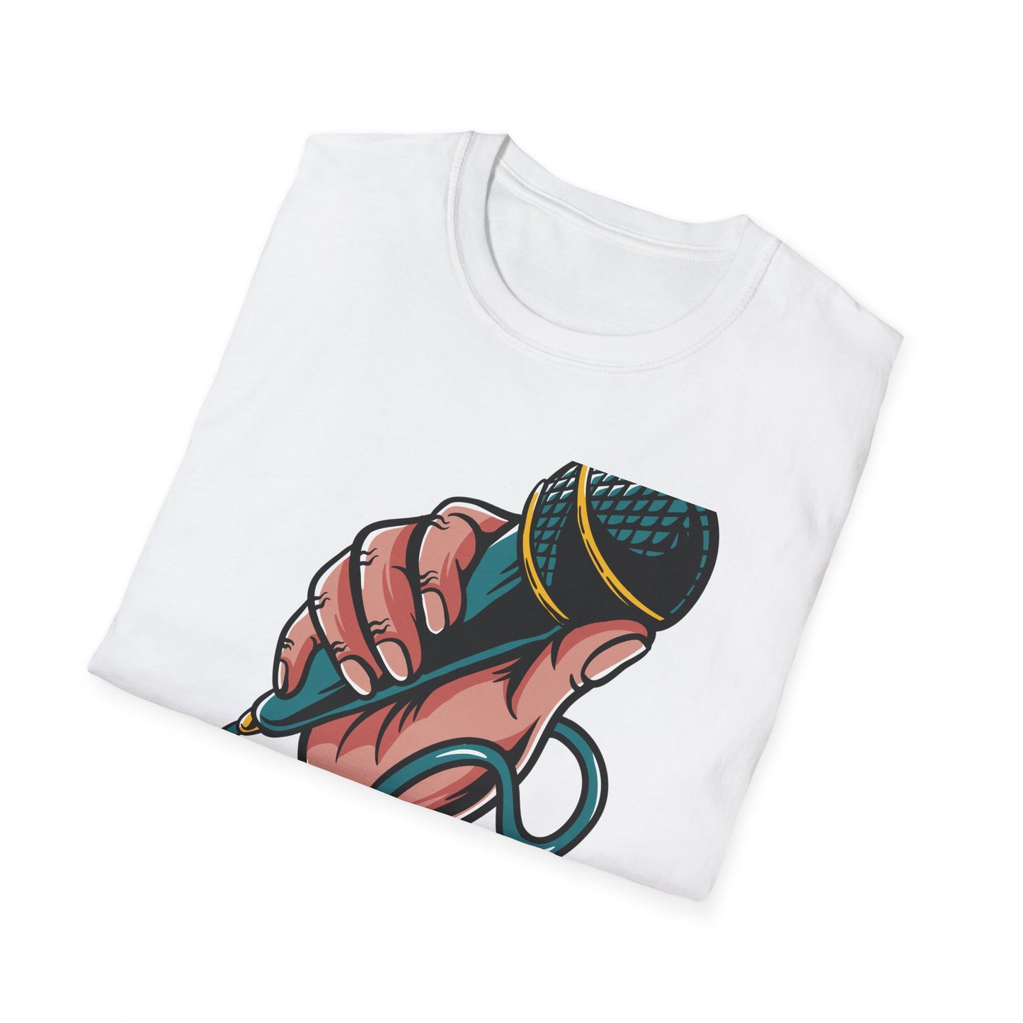 Vibrant Mic Hand T-Shirt: Iconic Design for Singers, Musicians & Music Lovers | Express Your Passion