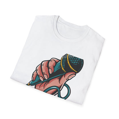 Vibrant Mic Hand T-Shirt: Iconic Design for Singers, Musicians & Music Lovers | Express Your Passion
