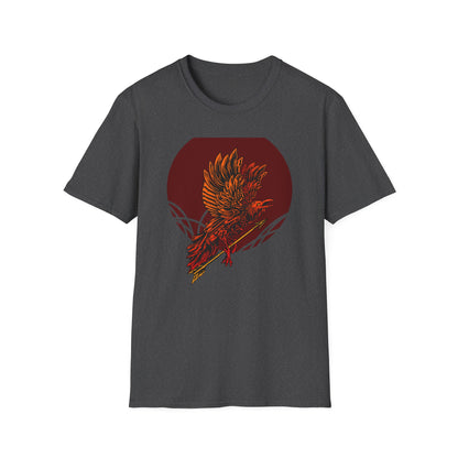 Fierce Mythical Raven Phoenix Warrior T-Shirt - Striking Tribal Art Statement Tee