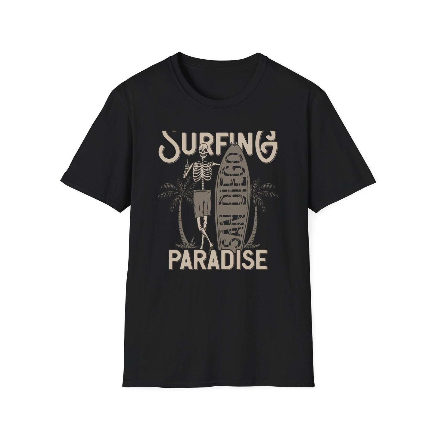 Awesome California Surfing Paradise Skeleton T-Shirt - Vintage Beach Surfer Skull Tee | Epic Summer Vibes