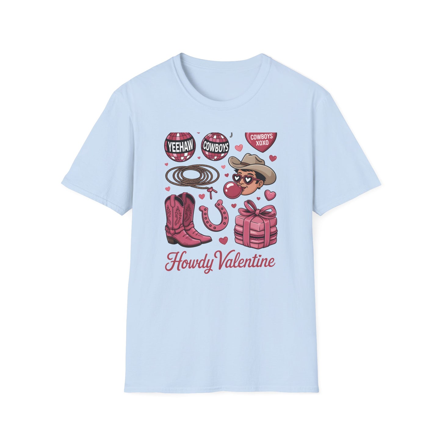 Howdy Valentine Cowboy T-Shirt | Sweet Western Love & YEEHAW Disco Heart Tee for Her | Unique Valentine's Day Gift