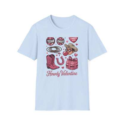 Howdy Valentine Cowboy T-Shirt | Sweet Western Love & YEEHAW Disco Heart Tee for Her | Unique Valentine's Day Gift