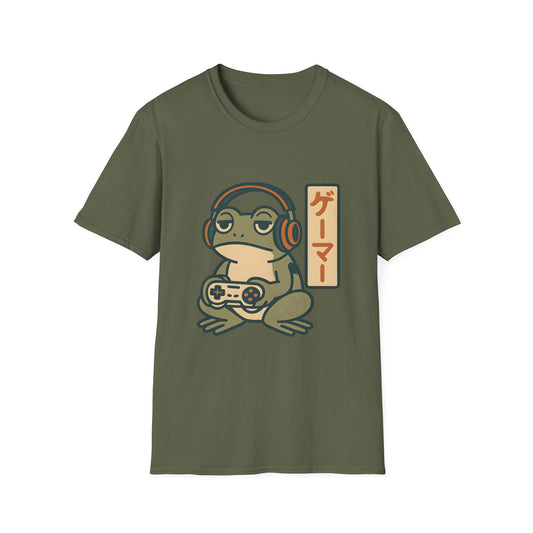 Gamer Frog Headphones Graphic T-Shirt