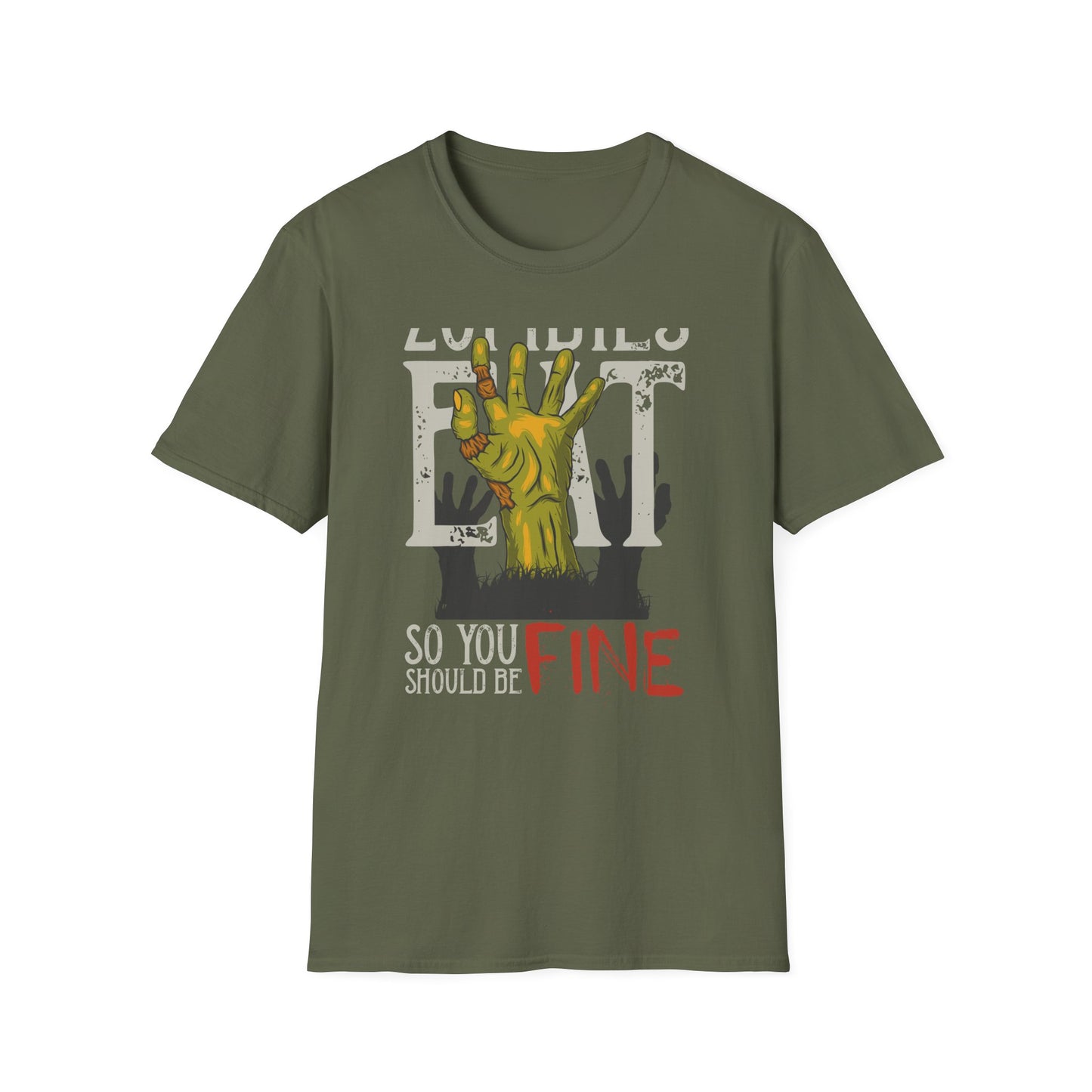 Hilarious Zombie 'Eat Fine' T-Shirt - Epic Horror Humor Tee for Undead Fans & Halloween