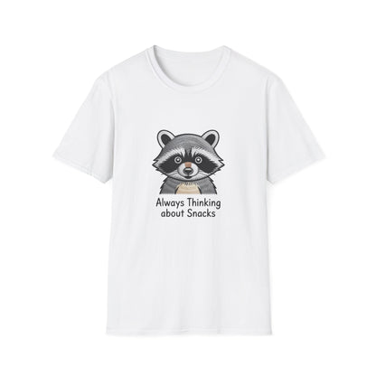 Hilarious Raccoon Snack Lover Embroidered T-Shirt | Adorable Wildlife Funny Tee | Cozy Casual Gift for Foodies