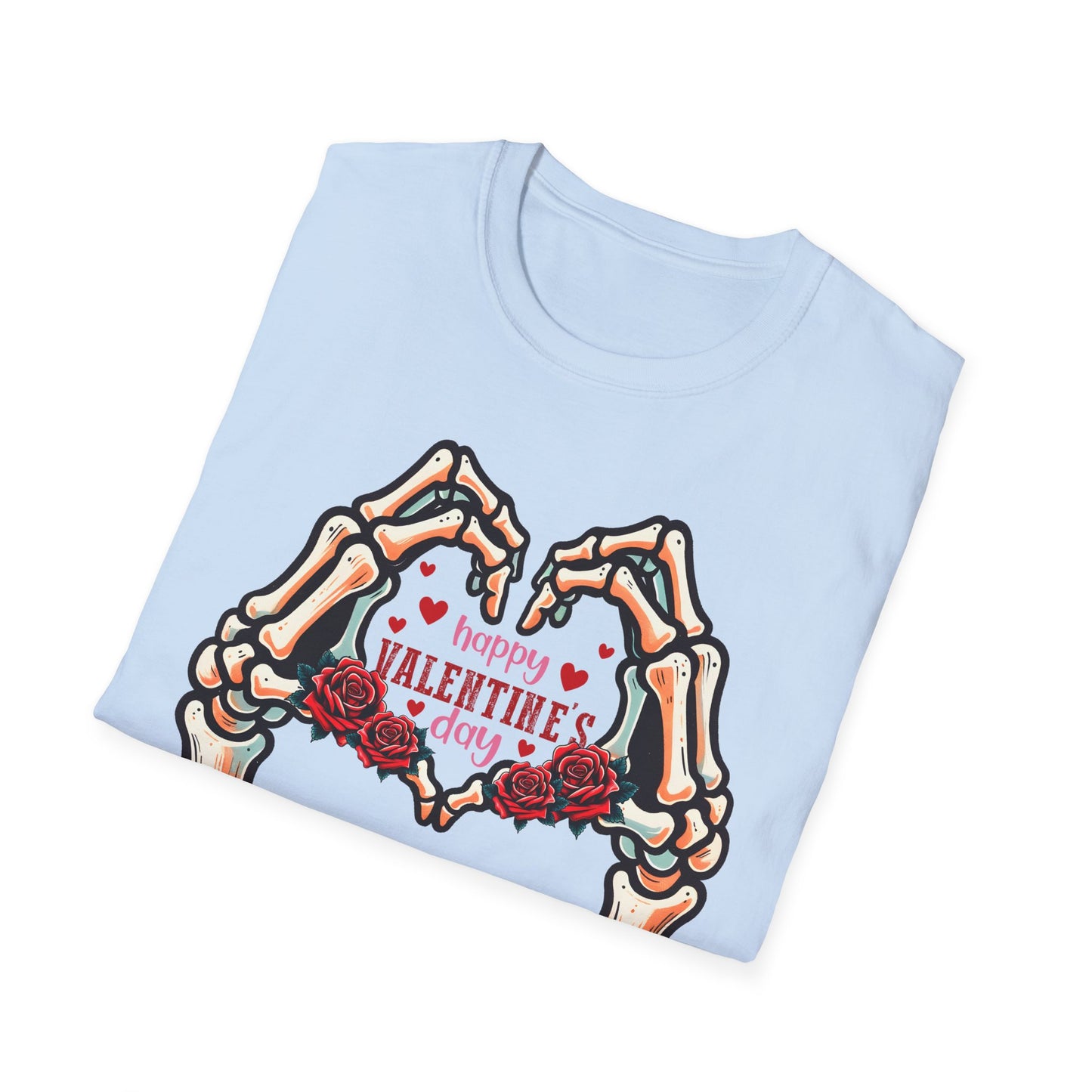 Romantic Skeleton Hands Heart T-Shirt | Till Death Do Us Part Valentine's Day Love Tee | Unique Rose Gift