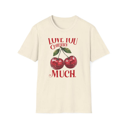 Sparkling Disco Cherry Love T-Shirt | 'Love You Cherry Much' Punny Tee | Retro Valentine's Gift | Unique Graphic Tee