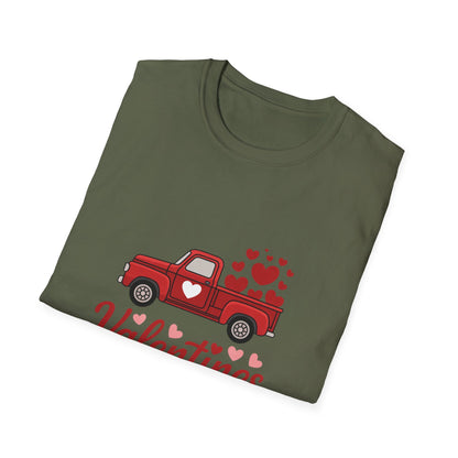 Sweet Valentine's Day Red Truck T-Shirt - Vintage Love Hearts Pickup Tee for Her & Him | Charming Romantic Gift