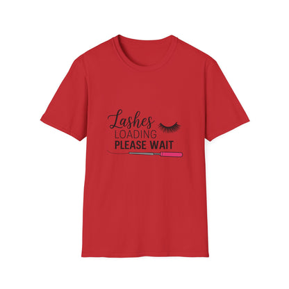 Lashes Loading Funny T-Shirt | Eyelash Lover & Makeup Artist Tee | Trendy Beauty Glam Shirt Gift
