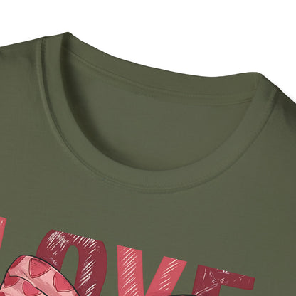 Charming Pink Heart Bow 'LOVE' T-Shirt - Sweet Valentine's Day & Romantic Women's Graphic Tee