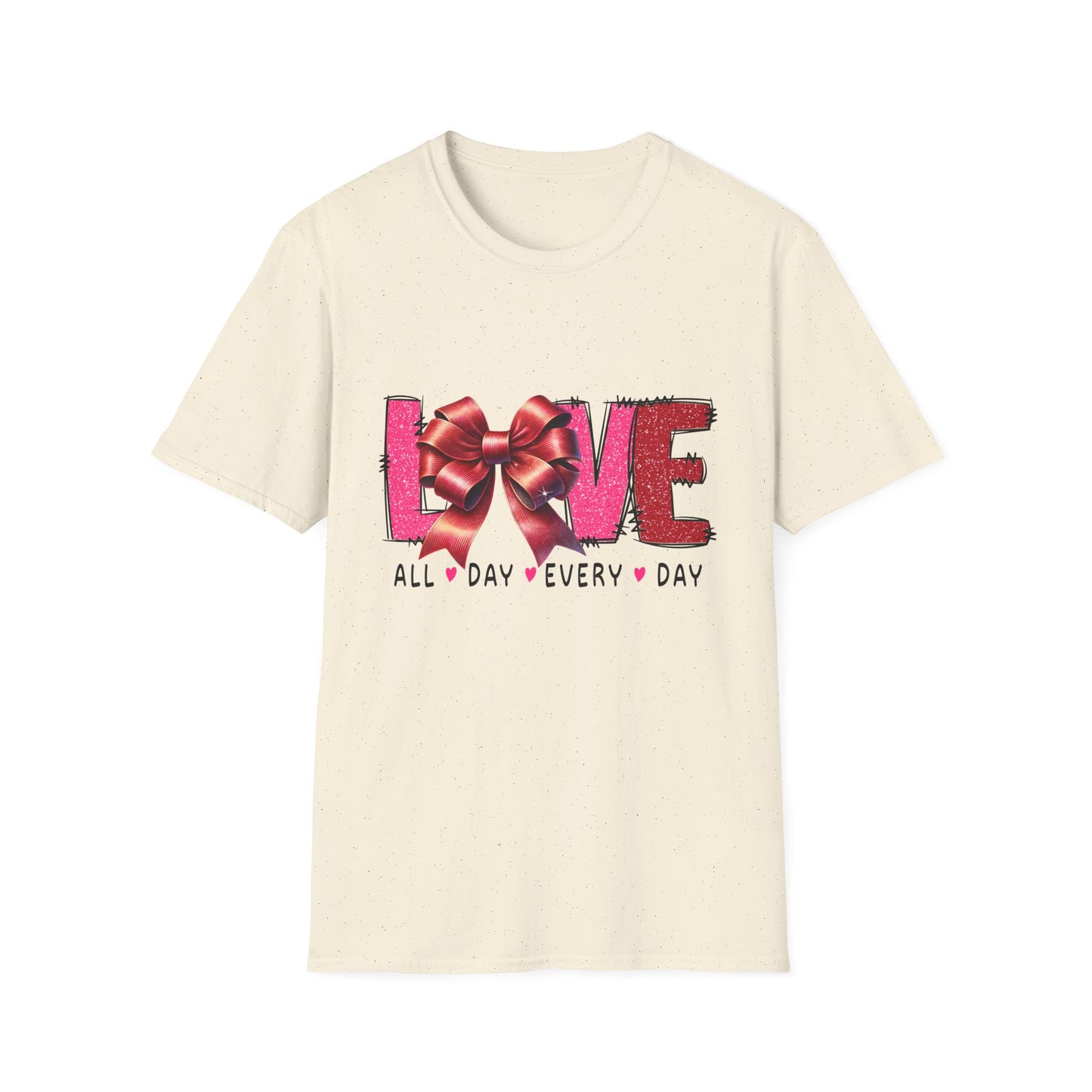 Sparkling LOVE Glitter Bow T-Shirt | Chic Valentine's Day Tee for Her | Dazzling Romantic Gift