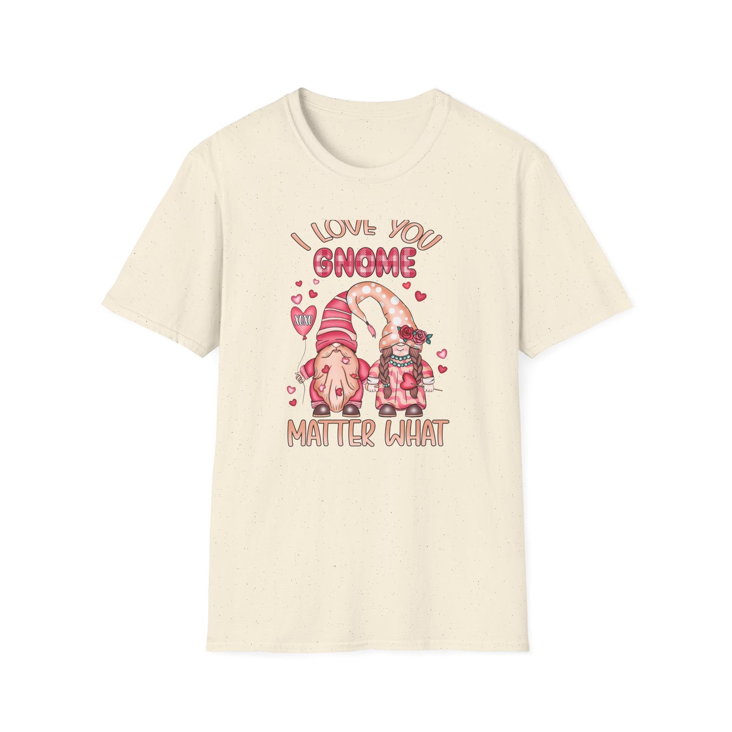 Charming "I Love You Gnome Matter What" T-Shirt | Cute Couple Gnomes Tee | Sweet Valentine's Day Gift for Her/Him