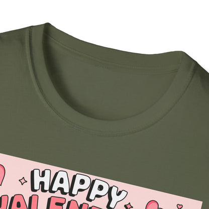 Happy Valentine's Day Floral T-Shirt | Retro Hearts & Daisy Bouquet Tee | Sweet Romantic Gift Idea