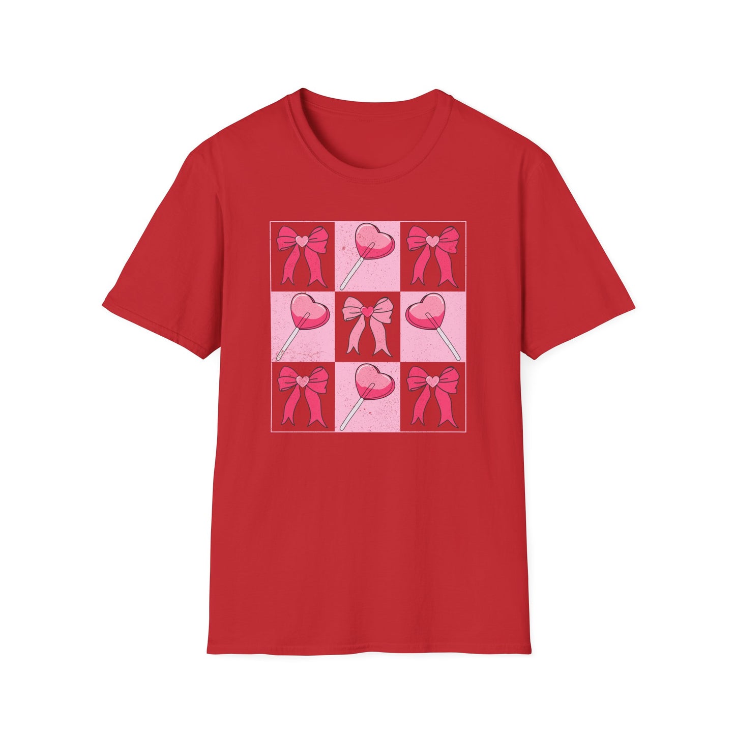 Distressed Pink Bows & Heart Lollipops T-Shirt | Sweet Grunge Love Core Aesthetic Tee for Women & Teens