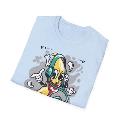 Epic Play Your Music Cool Banana T-Shirt | Retro Cartoon DJ Tee for Music Lovers | Vibrant & Unique Graphic Apparel