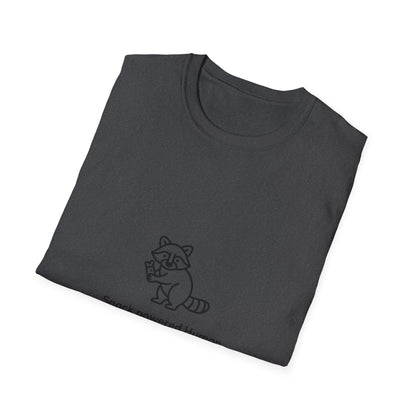 Snack Powered Human Raccoon T-Shirt | Funny Foodie Animal Lover Tee | Cute & Comfy Graphic Tee for Snack Enthusiasts