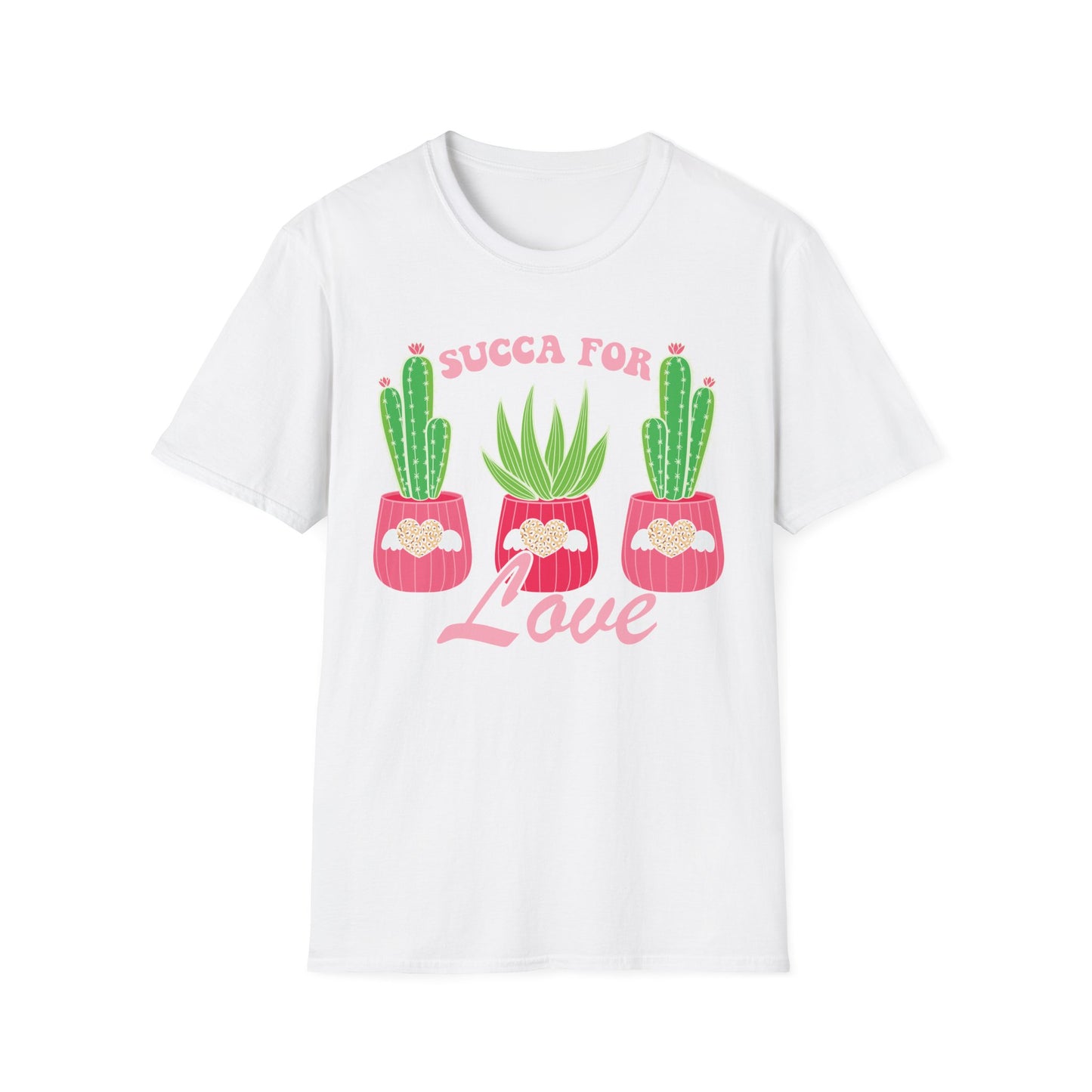 Adorable "Succa for Love" T-Shirt | Trendy Succulent & Cactus Tee with Leopard Hearts | Perfect Gift for Plant Lovers!