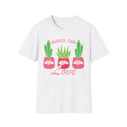 Adorable "Succa for Love" T-Shirt | Trendy Succulent & Cactus Tee with Leopard Hearts | Perfect Gift for Plant Lovers!
