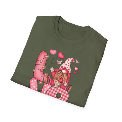 Charming Valentine's Gnome LOVE T-Shirt | Cute Hearts & Romantic Holiday Tee for Couples & Sweethearts