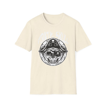 Epic Pirate Skull T-Shirt - Bold Eye Patch & Captain's Hat Design - Unique Skeleton Tee for Adventurers & Halloween