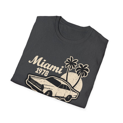 Vintage Miami 1978 Classic Car T-Shirt | Retro Florida Sunset Palm Trees Tee | Iconic 70s Vacation Style