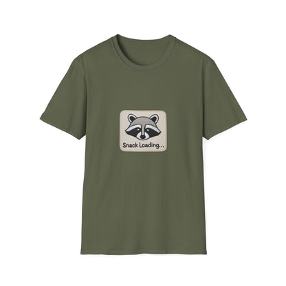 Epic Raccoon 'Snack Loading' T-Shirt | Funny Foodie Animal Lover Gift Tee