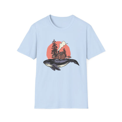 Breathtaking Whale Cabin T-Shirt | Enchanting Fantasy Art Tee for Nature Lovers & Dreamers