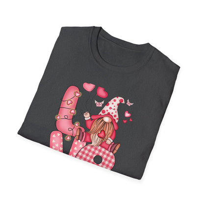 Charming Valentine's Gnome LOVE T-Shirt | Cute Hearts & Romantic Holiday Tee for Couples & Sweethearts