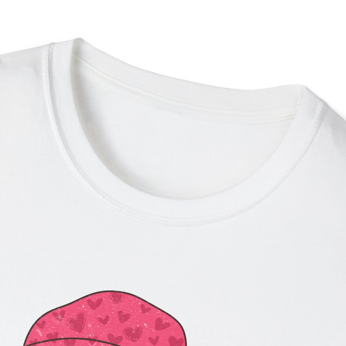 Trendy Groovy Melting Smiley T-Shirt - Empowering 'Love & Treat Yourself' Retro Self-Care Tee for Women