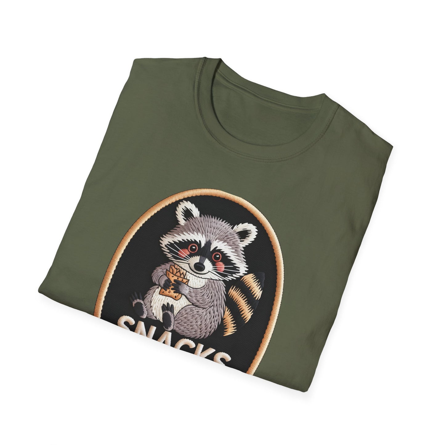 Irresistible Raccoon T-Shirt: "Snacks Before Tasks" Funny Animal Tee - Adorable Foodie Procrastination Gift
