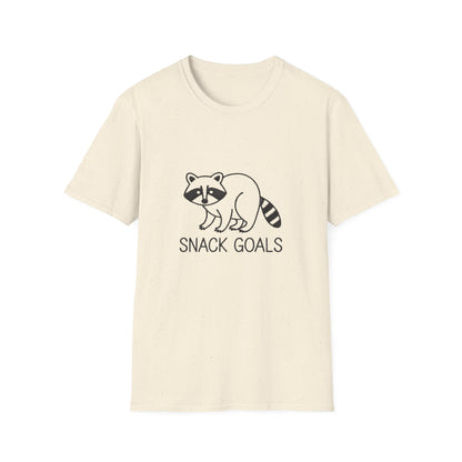 Adorable Raccoon 'Snack Goals' T-Shirt | Funny Foodie Animal Lover Tee | Ultimate Cozy Gift for Snack Enthusiasts