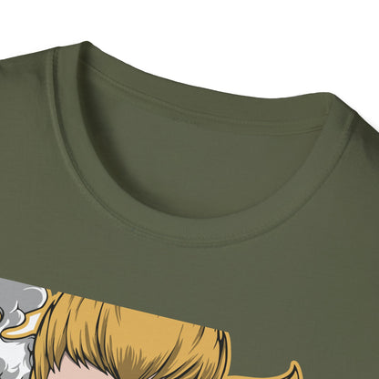Captivating Mythic Hero T-Shirt | Dynamic Golden Warrior Anime Style Graphic Tee for Gamers & Fantasy Fans