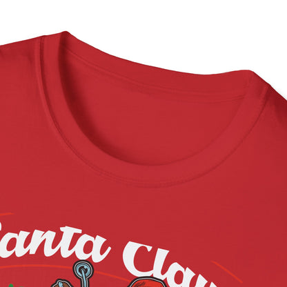 Epic Santa Biker T-Shirt - Cool Christmas Motorcycle Tee | Funny Holiday Rider Apparel Gift for Men & Women | 'Santa Is Coming To Town'