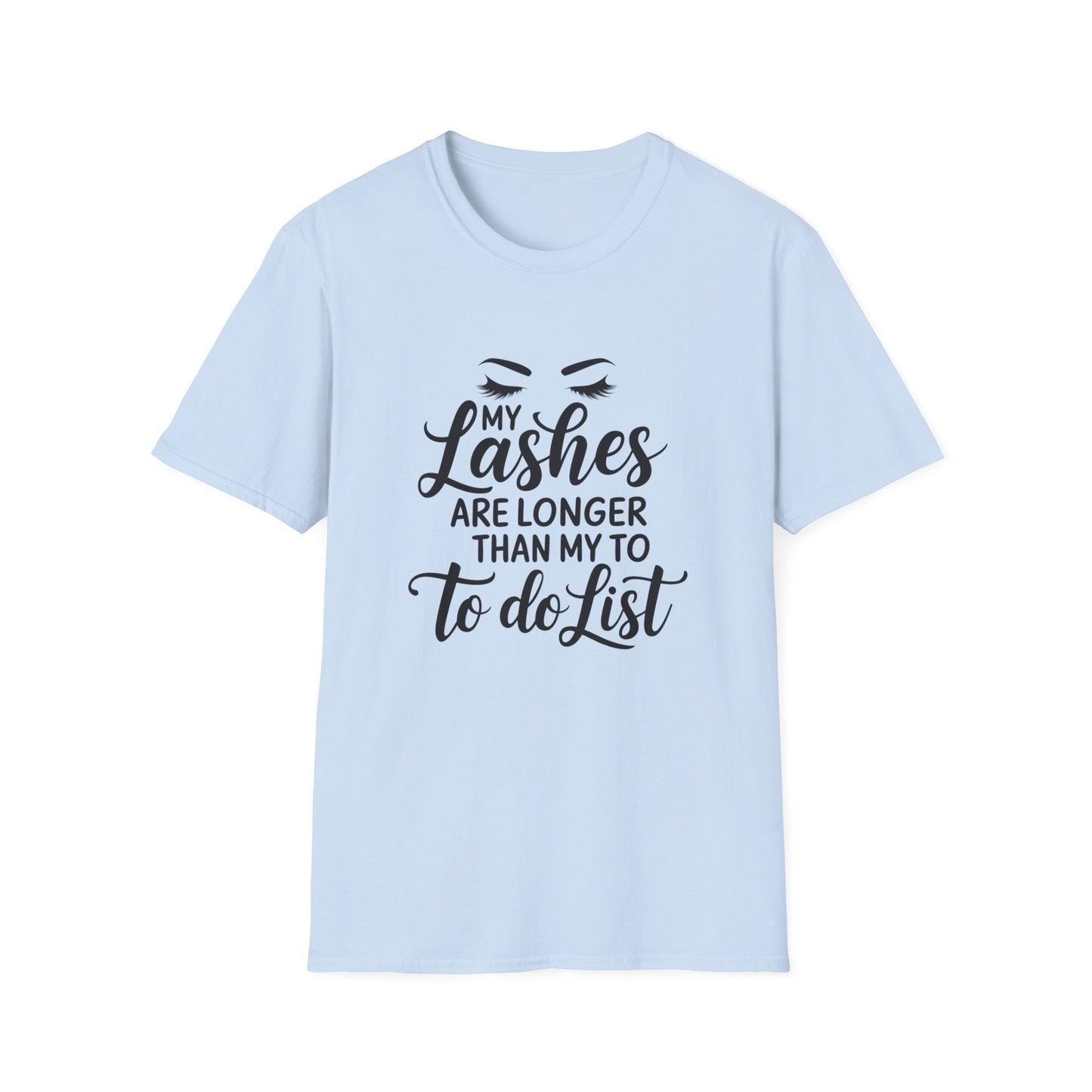 Glamorous 'My Lashes Are Feeling Long Today' T-Shirt | Empowering Beauty Lover Tee for Women | Chic & Witty Quote Top