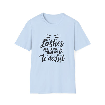 Glamorous 'My Lashes Are Feeling Long Today' T-Shirt | Empowering Beauty Lover Tee for Women | Chic & Witty Quote Top